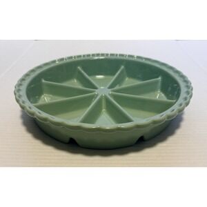 WORLD MARKET - Aqua Sage Ceramic Wedge Divided Tart Cookie Scone Pan - 11"